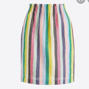 J Crew Multicolor Stripe Elastic Waist Skirt